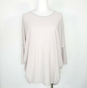 Margaret O'Leary Crochet Top Blouse Lace Open Knit S Dolman Sleeve Pink